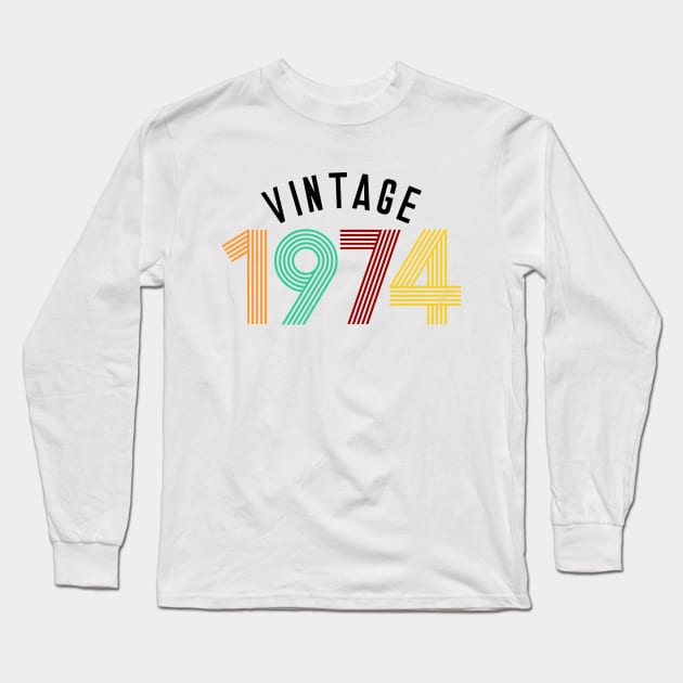 Vintage 1974, 50th Birthday Long Sleeve T-Shirt by Shrtitude